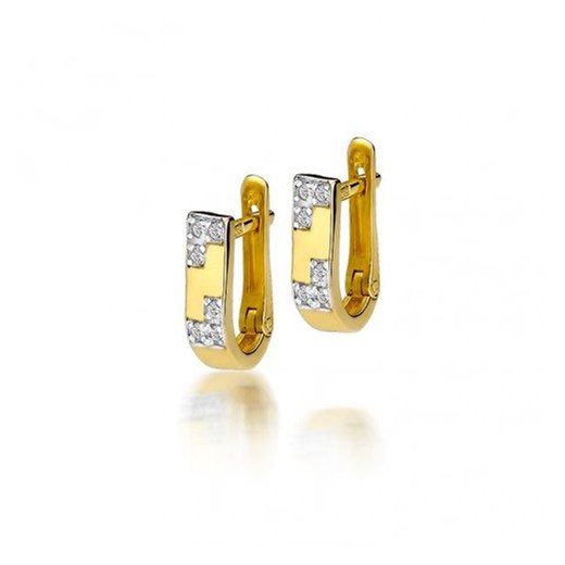 Biżuteria SAXO 14K Kolczyki z diamentami 0,10ct CK-10 Złoto Saxo   otozegarki