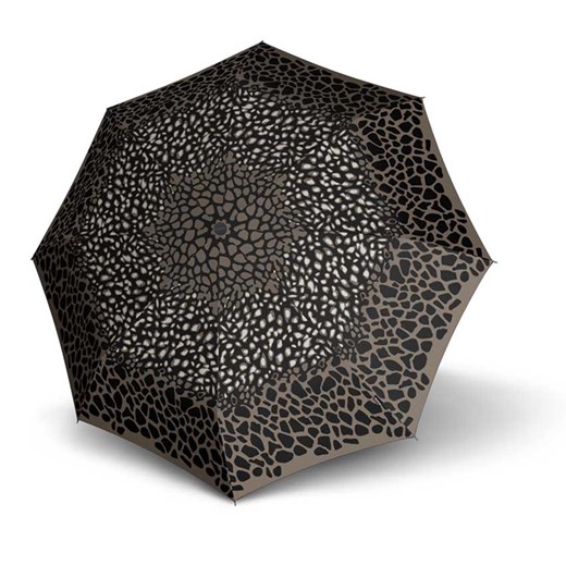 Czarny parasol Knirps elegancki w zwierzęce wzory 