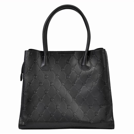 Shopper bag Pierre Cardin z tłoczeniem z frędzlami do ręki elegancka 