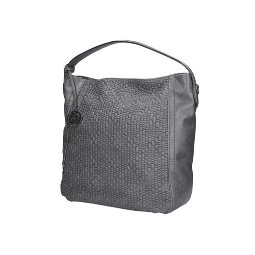 Shopper bag brązowa Pierre Cardin zdobiona z breloczkiem na ramię 