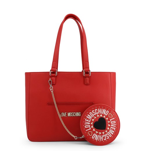 Shopper bag Love Moschino elegancka skórzana na ramię matowa 