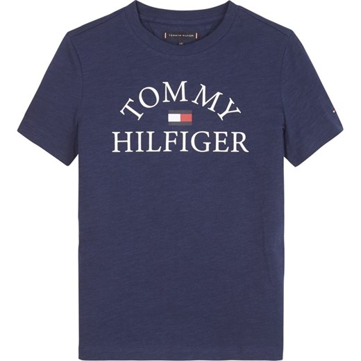 T-shirt chłopięce granatowy Tommy Hilfiger z krótkimi rękawami 