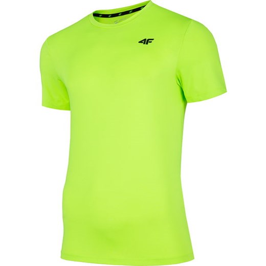 T-shirt męski zielony 4F z krótkim rękawem sportowy 