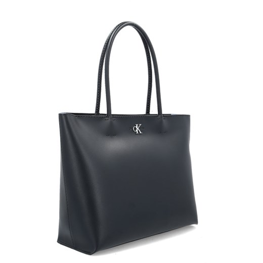 Shopper bag Calvin Klein czarna matowa na ramię elegancka 