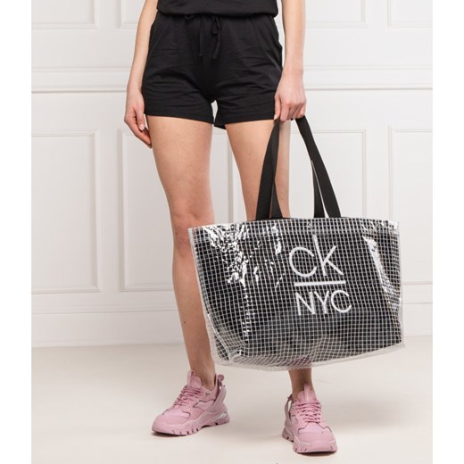 Shopper bag Calvin Klein bez dodatków młodzieżowa na ramię 