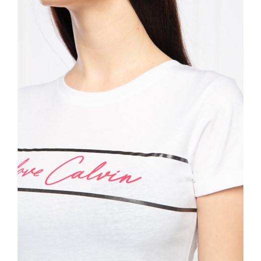 Bluzka damska Calvin Klein z napisem młodzieżowa z krótkim rękawem 