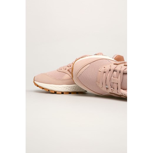 Buty sportowe damskie New Balance do biegania różowe gładkie skórzane 