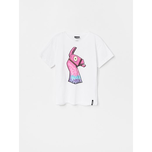 Reserved - Bawełniany t-shirt Fortnite - Biały  Reserved 146 