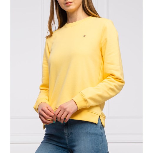 Bluza damska żółta Tommy Hilfiger krótka bez wzorów 
