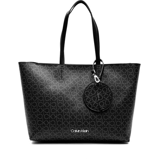 Shopper bag Calvin Klein duża z breloczkiem 