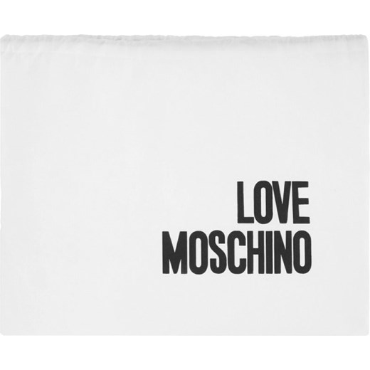 Shopper bag Love Moschino duża matowa na ramię biała z breloczkiem 