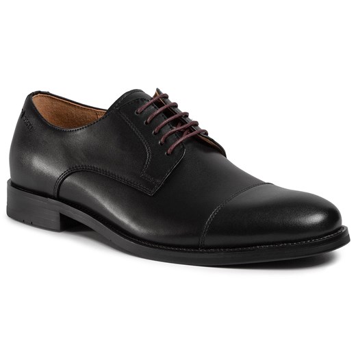 Buty eleganckie męskie Digel czarne ze skóry sznurowane