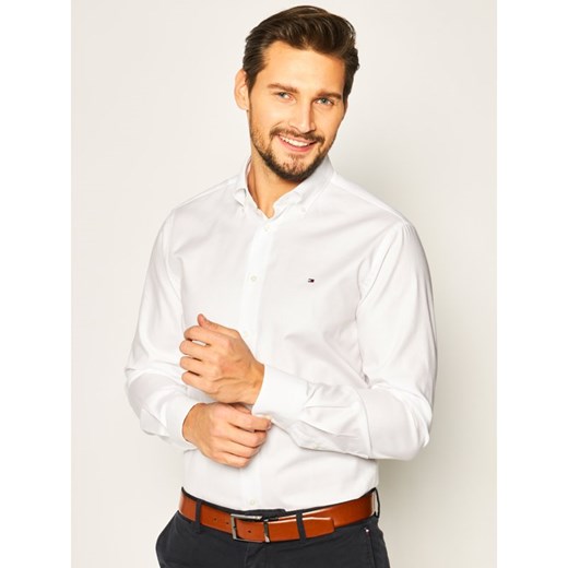 Koszula męska Tommy Hilfiger bez wzorów z kołnierzykiem button down z długim rękawem
