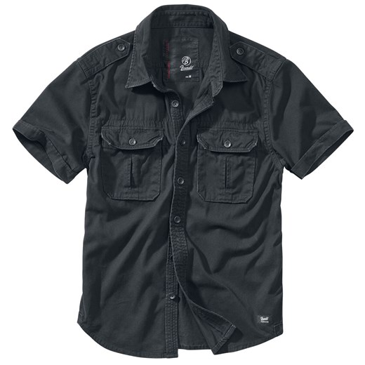Brandit - Vintage Short Sleeve - Koszula z krótkim rękawem - czarny   M 