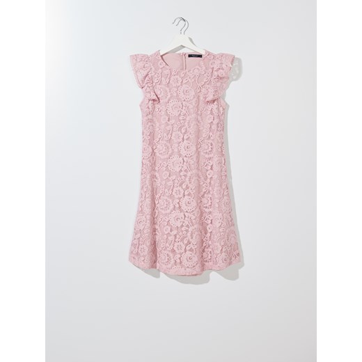 Mohito - Koronkowa sukienka z bawełną - Różowy  Mohito S 