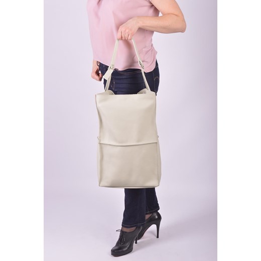 Shopper bag Designs Fashion ze skóry bez dodatków 