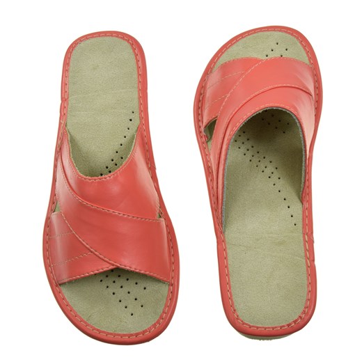 Skórzane pantofle damskie ze sklepu JK-Collection w kategorii Kapcie damskie - zdjęcie 85100499