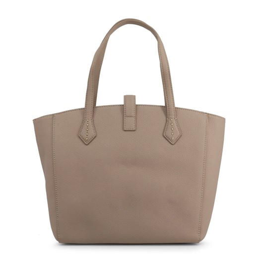 Shopper bag Trussardi bez dodatków elegancka duża matowa na ramię ze skóry 
