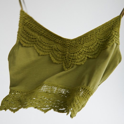 Bluzka damska Reserved zielona z bawełny 