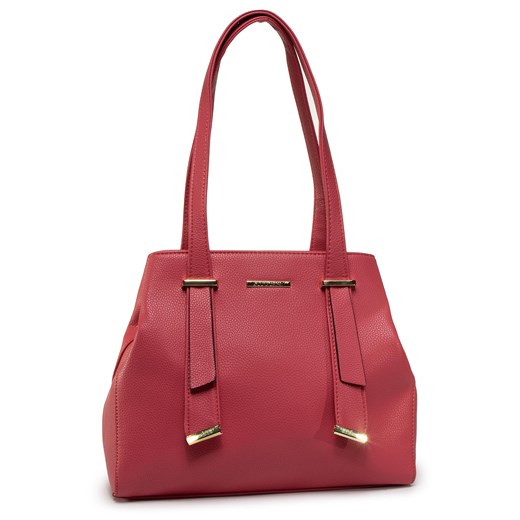Shopper bag czerwona bez dodatków matowa elegancka 