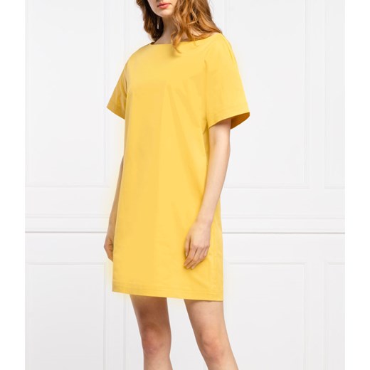 Max & Co. sukienka mini z krótkim rękawem bez wzorów żółta 