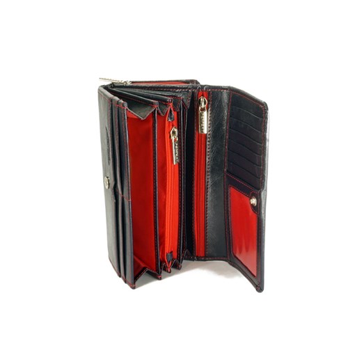 PERFEKT PLUS P/50 A granat/czerwony zamek/zatrzask, portfel damski - Granatowy Perfekt Plus uniwersalny promocja e-kobi.pl