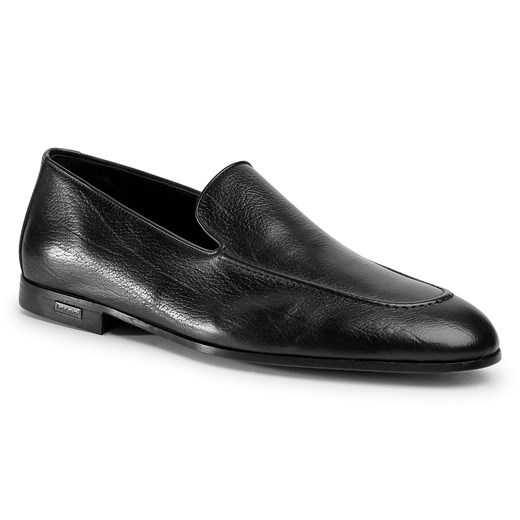 Czarne buty eleganckie męskie Baldinini z tworzywa sztucznego bez zapięcia 
