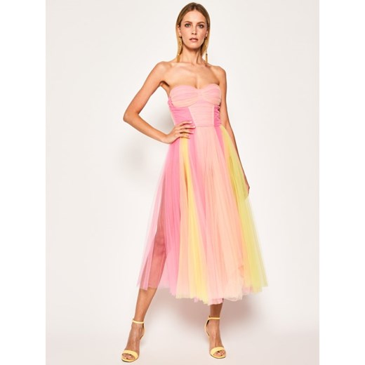 Sukienka Elisabetta Franchi różowa na wiosnę bez rękawów na sylwestra 