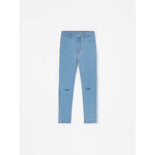 Spodnie dziewczęce niebieskie Reserved na wiosnę z jeansu 