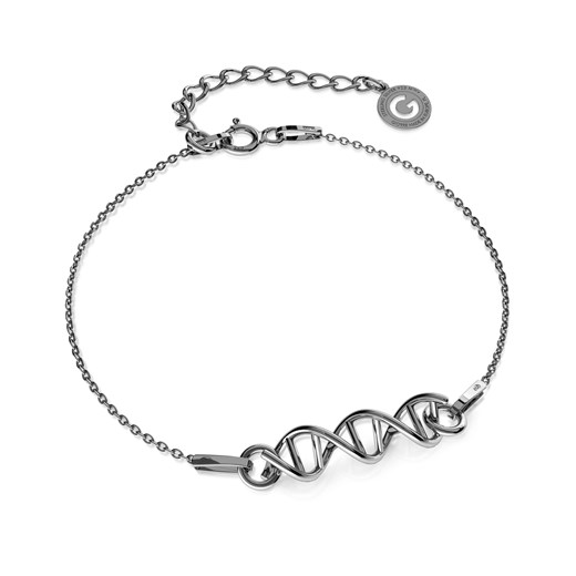 Srebrna bransoletka wzór DNA, 925 : Kolor pokrycia srebra - Pokrycie Czarnym Rodem Giorre   