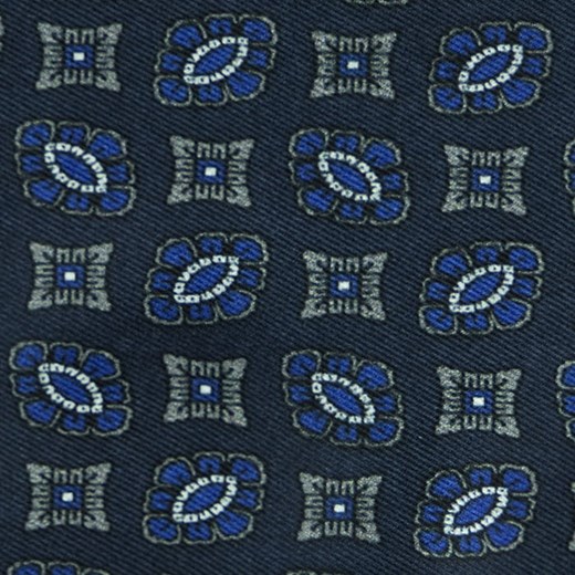 Męski szalik wykonany z jedwabiu i wełny we wzory w kolorze niebieskim EM 86 Em Men`s Accessories   EM Men's Accessories