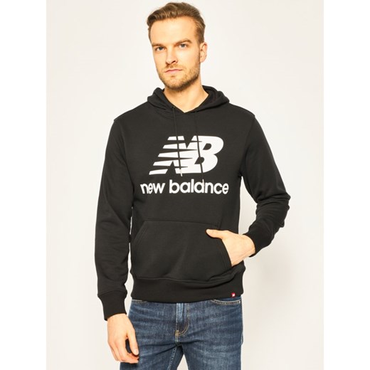 New Balance Bluza Essentials Stacked Logo MT91547 Czarny Relaxed Fit