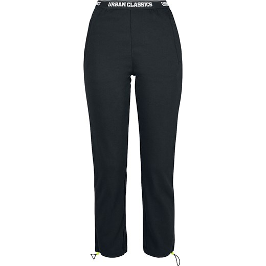 Urban Classics - Ladies Logo Waistband Pants - Spodnie z materiału - czarny   L 