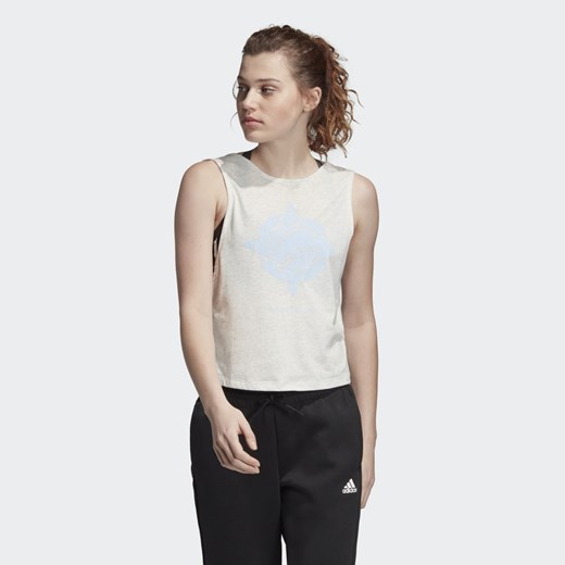 Bluzka damska Adidas na lato z okrągłym dekoltem 