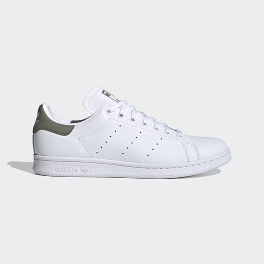 Buty sportowe damskie białe Adidas sznurowane bez wzorów płaskie 