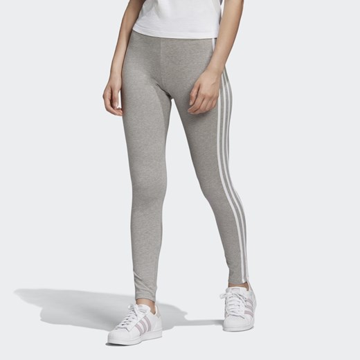 Adidas spodnie damskie w sportowym stylu szare w paski 