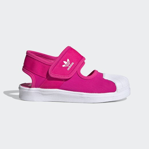 Różowe sandały dziecięce Adidas na rzepy 
