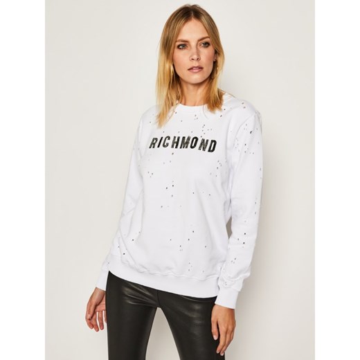 Bluza damska John Richmond krótka biała w stylu młodzieżowym