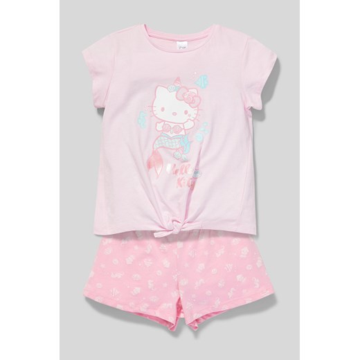 C&A Hello Kitty-Krótka piżamka-bawełna bio-efekt połysku, Jasnoróżowy, Rozmiar: 110