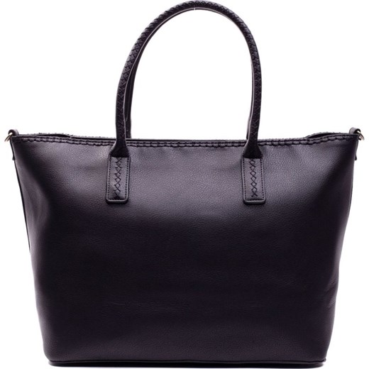 Shopper bag Desigual na ramię wielokolorowa z kolorowym paskiem mieszcząca a7 z nadrukiem w stylu młodzieżowym 