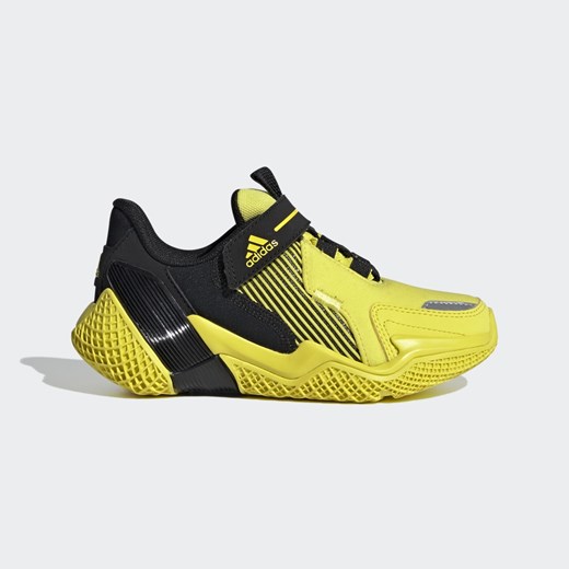 Żółte buty sportowe dziecięce Adidas gładkie na rzepy 