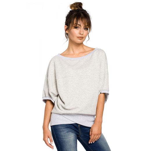 B048 bluzka popielata ze sklepu Świat Bielizny w kategorii Bluzy damskie - zdjęcie 85516768