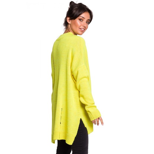 BK028 Sweter z dziurami - żółty Be Knit  L/XL Świat Bielizny