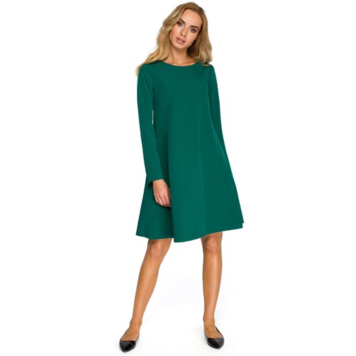 S137 Sukienka rozkloszowana - zielona ze sklepu Świat Bielizny w kategorii Sukienki - zdjęcie 85535235