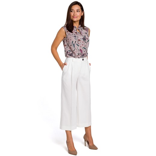 S139 Spodnie cullotes - ecru ze sklepu Świat Bielizny w kategorii Spodnie damskie - zdjęcie 85535247