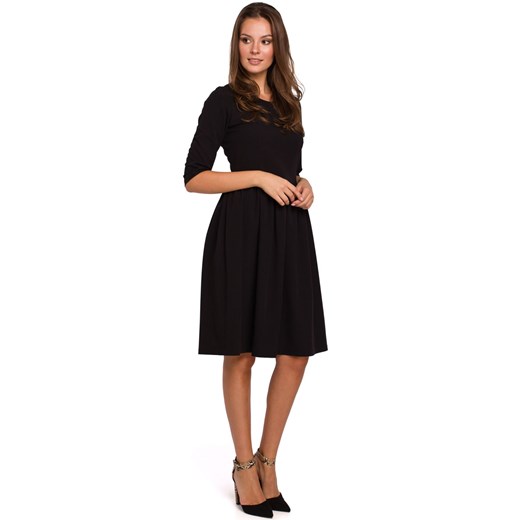 K010 Sukienka rozkloszowana - czarna ze sklepu Świat Bielizny w kategorii Sukienki - zdjęcie 85547399