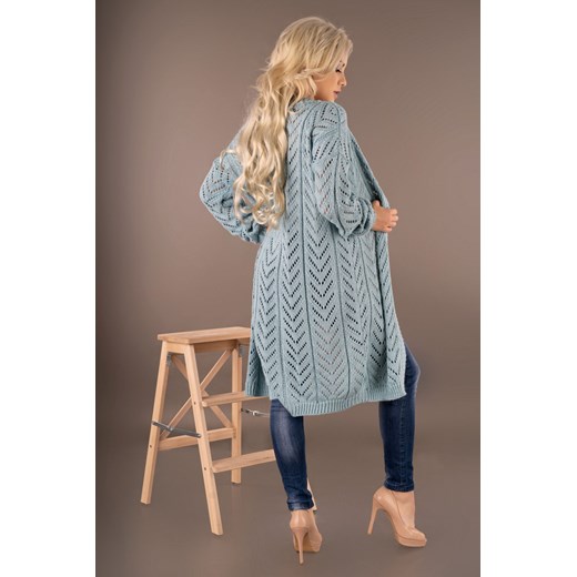 Merribel sweter damski niebieski wiosenny bez wzorów casual 