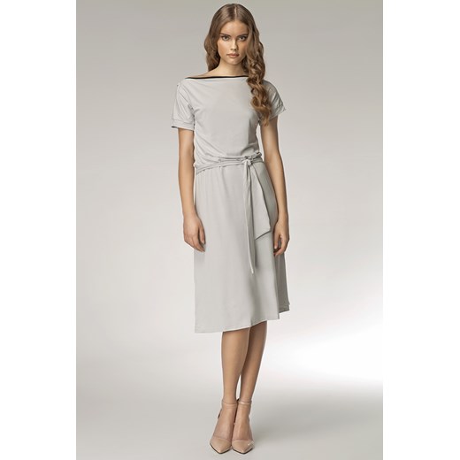 Subtelna sukienka z zamkiem - szary - S13  Nife XL (42) Świat Bielizny