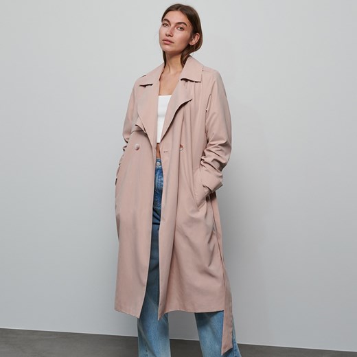 Reserved płaszcz damski różowy 