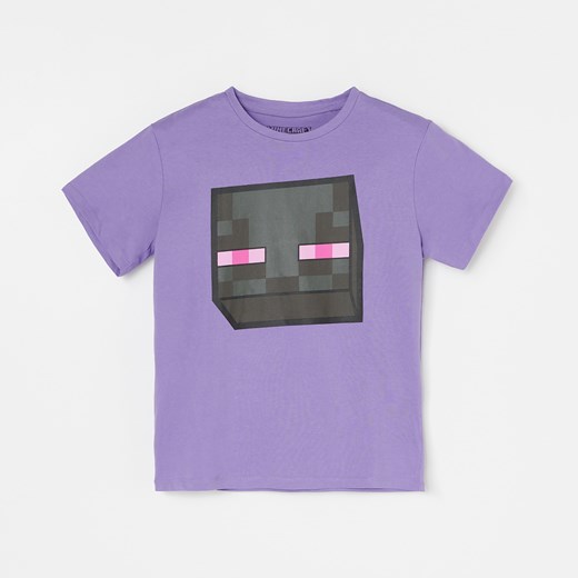 Reserved - Bawełniany t-shirt Minecraft - Fioletowy